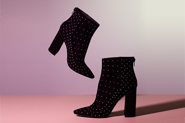missguided black and gold stud ankle boots
