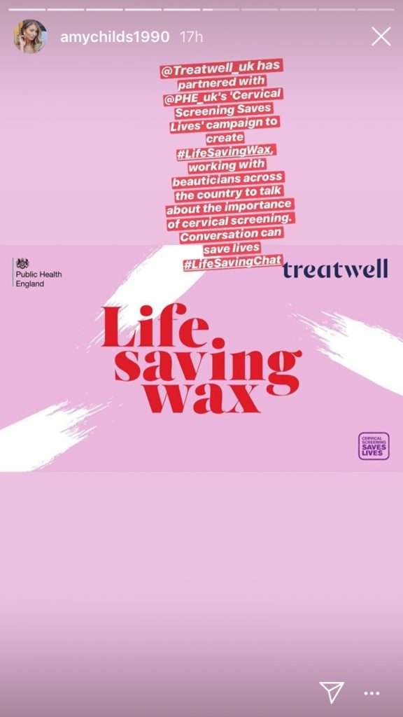 Amy Childs Instagram story - 26.04.2019